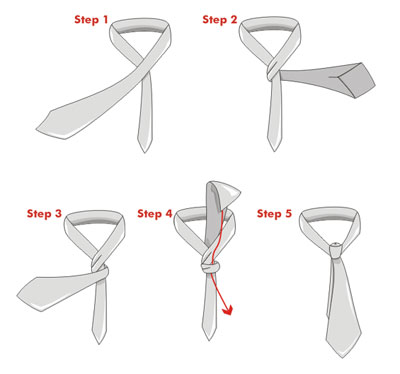 как правильно завязать галстук схема