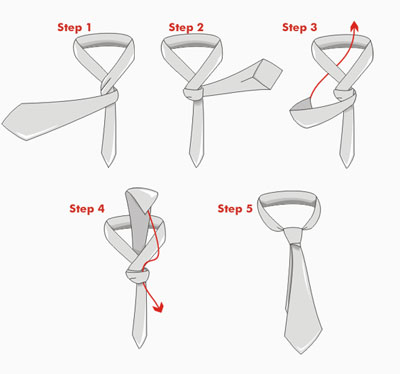 картинка простой "двойной" узел галстука